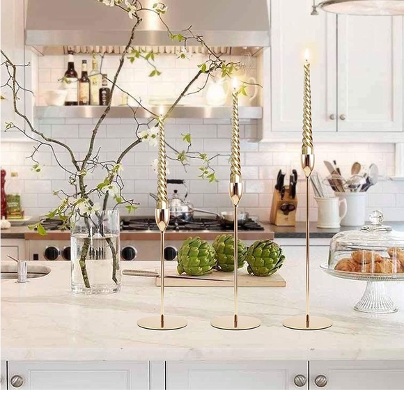 Taper holders Rose Gold x2 set of 3 Decorative Candlestick Holder - Picture 5 of 7